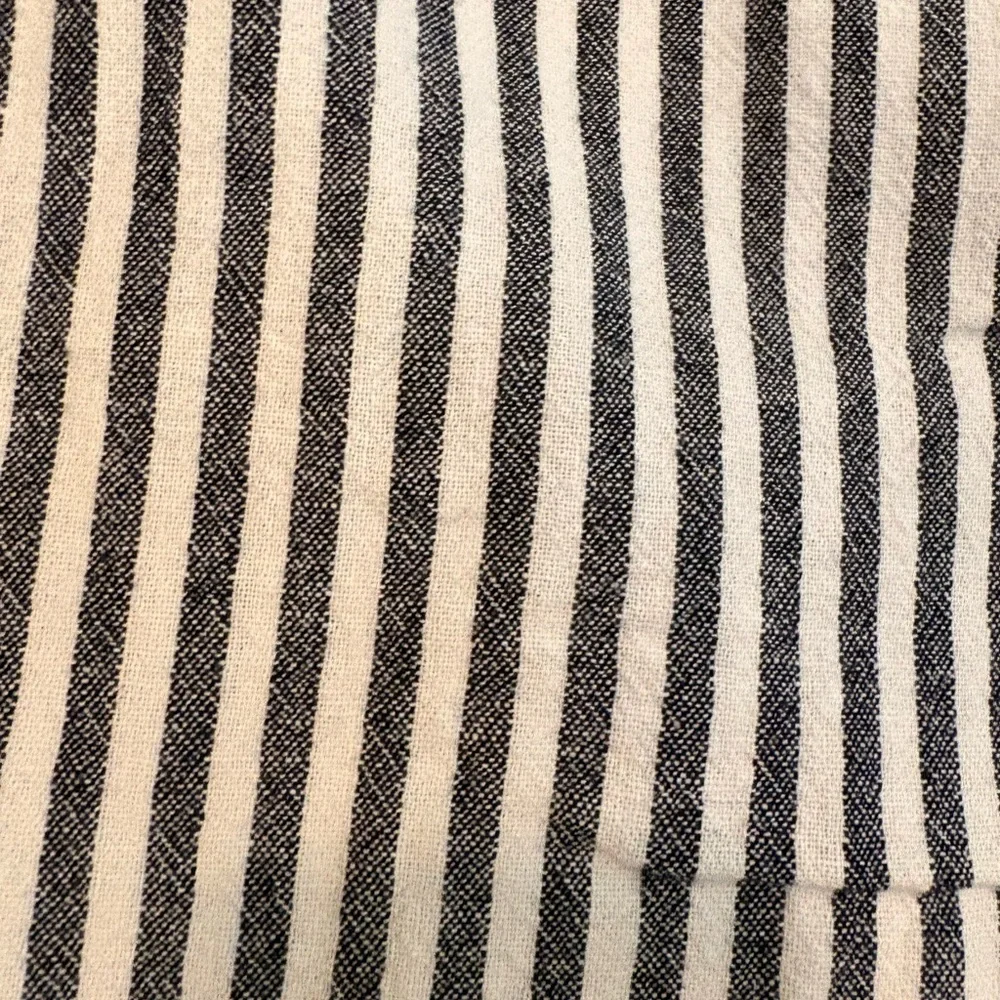 Caslon Navy and White Linen Blend Striped Pants - Picture 6 of 7